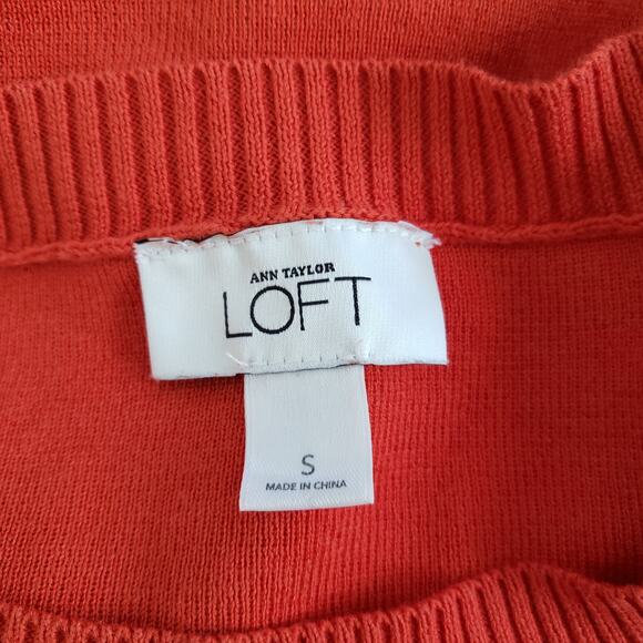 Loft Pima Cotton Scoop Neck Sweater Orange Small - Picture 8 of 9
